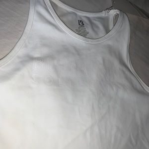 Buff bunny crop tank with branding on front
